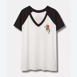 Snake Rose Classic Fit Vintage Slub V-Neck Raglan Size 2